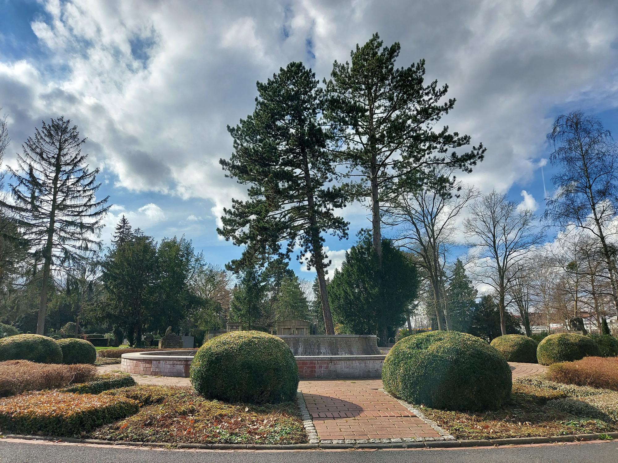 Fountain on the cemetery, still without water