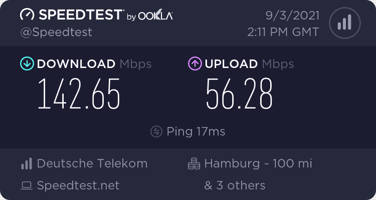 Speedtest-Ergebnis