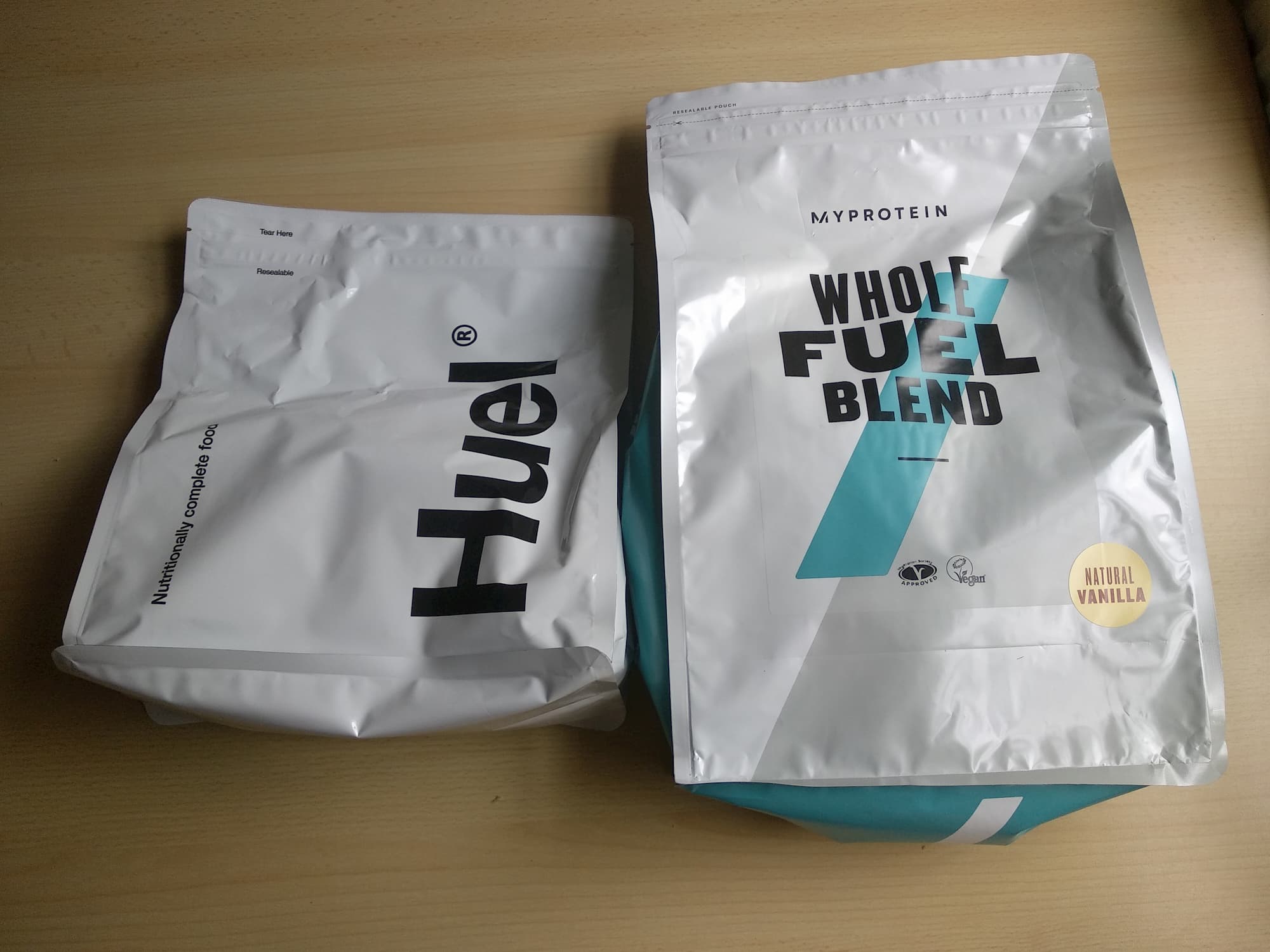 Huel and Myprotein Whole Fuel Blend