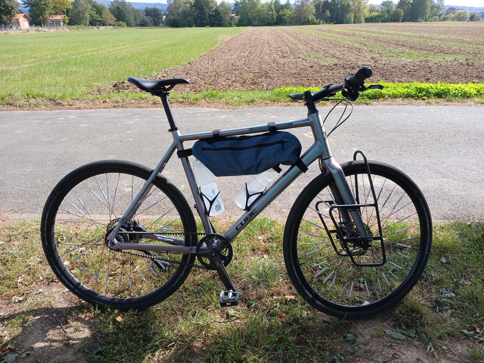 My bike with its new frame bag.